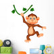 Cute Monkey Cartoon Hanging 