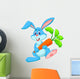 Happy Rabbit Holding Carrot Wall Decal