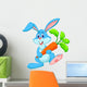 Happy Rabbit Holding Carrot Wall Decal