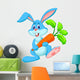 Happy Rabbit Holding Carrot Wall Decal