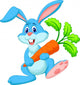 Happy Rabbit Holding Carrot Wall Decal