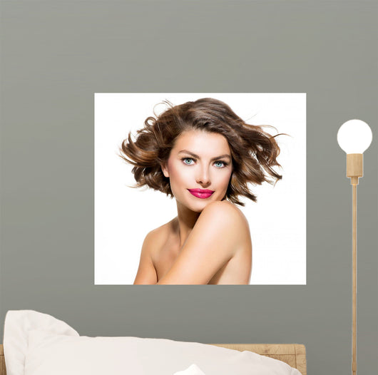 Beauty Young Woman Portrait Isolated over White Background 
