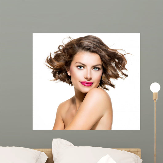 Beauty Young Woman Portrait Isolated over White Background 