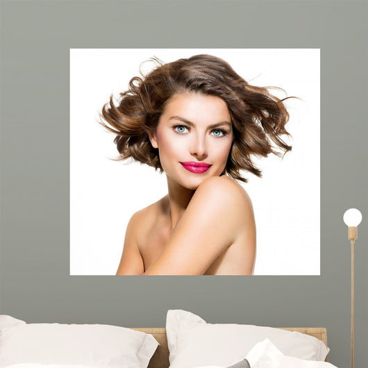 Beauty Young Woman Portrait Isolated over White Background 