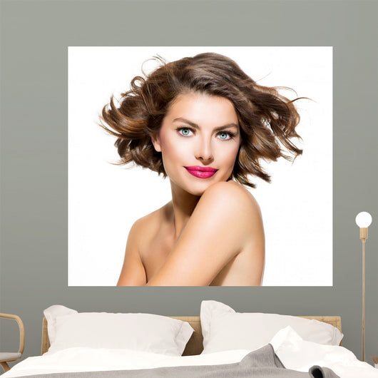 Beauty Young Woman Portrait Isolated over White Background 