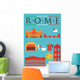 Rome Symbols Design Poster Wall Mural