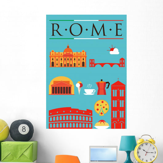 Rome Symbols Design Poster Wall Mural