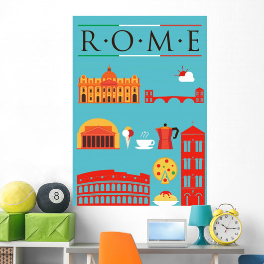 Rome Symbols Design Poster Wall Mural