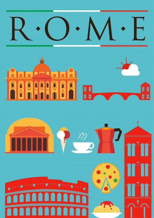 Rome Symbols Design Poster Wall Mural