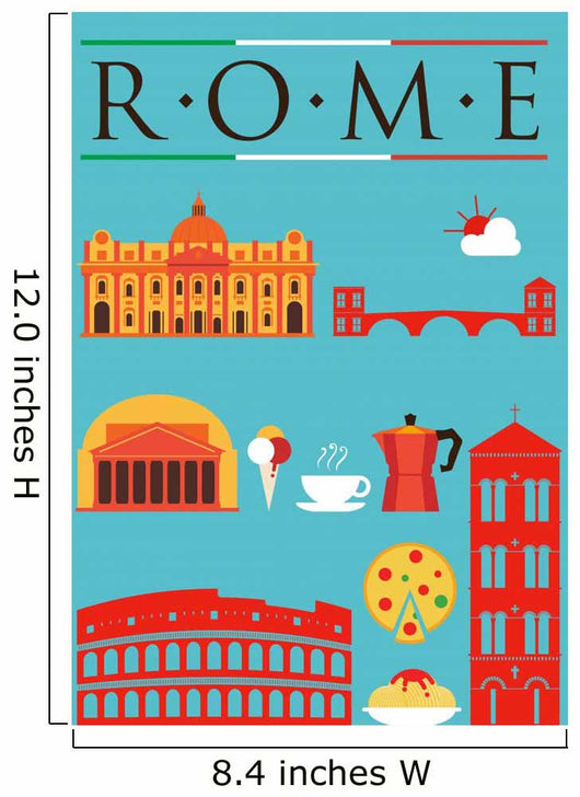 Rome Symbols Design Poster Wall Mural