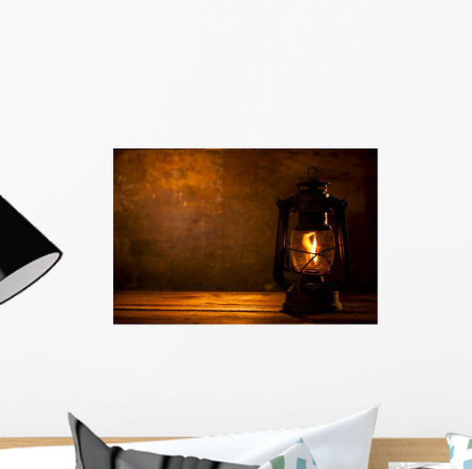 Oil Lamp on Wood 