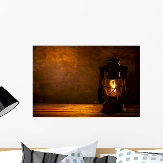 Oil Lamp on Wood 