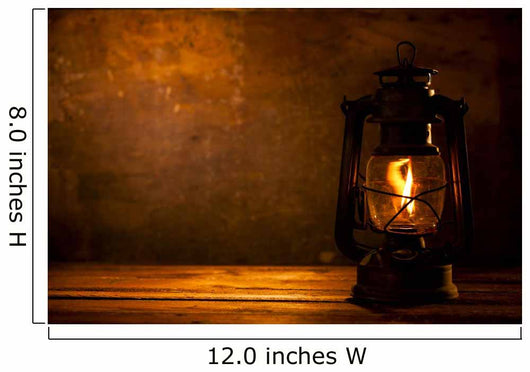 Oil Lamp on Wood 