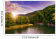 river flows by rocky shore near the autumn mountain forest Wall Mural