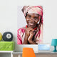 African American girl portrait, in traditional african clothing Wall Mural