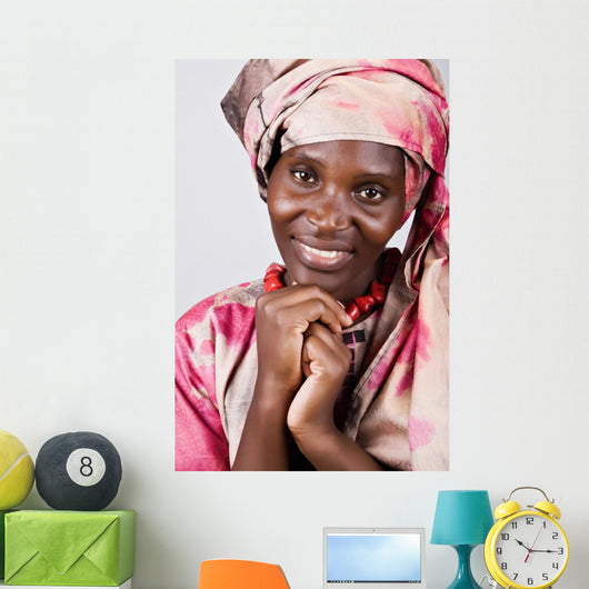 African American girl portrait, in traditional african clothing Wall Mural