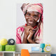 African American girl portrait, in traditional african clothing Wall Mural