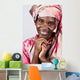 African American girl portrait, in traditional african clothing Wall Mural
