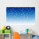 Falling snow over night blue winter sky background Wall Mural
