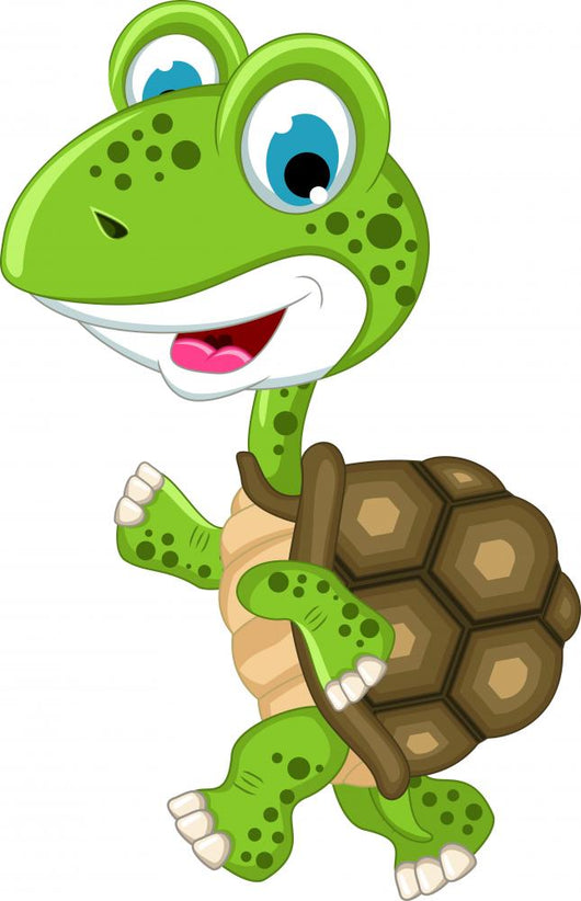 cute turtle cartoon walking Wall Decal