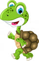 cute turtle cartoon walking Wall Decal