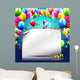 Colorful birthday background with balloons and empty paper 