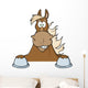 Brown Horse Looking over Wall Decal