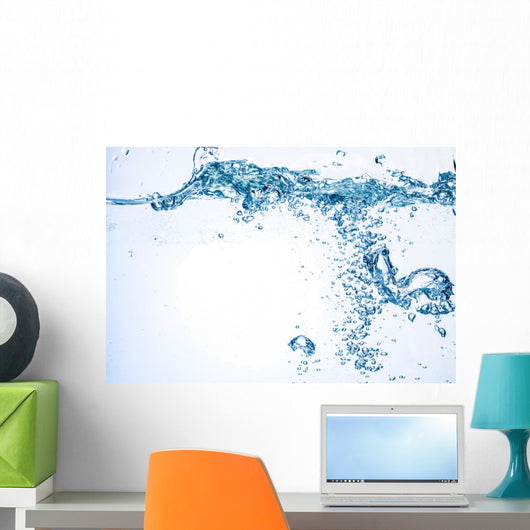 Water and air bubbles over white background. Splash 