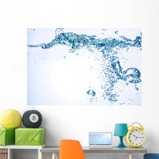 Water and air bubbles over white background. Splash 
