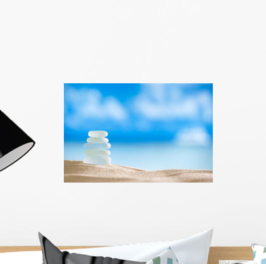 sea glass seaglass with ocean , beach and seascape Wall Mural
