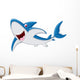 happy shark cartoon Wall Decal
