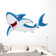 happy shark cartoon Wall Decal