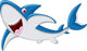 happy shark cartoon Wall Decal