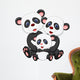 Panda bear family cartoon Wall Decal
