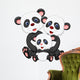 Panda bear family cartoon Wall Decal