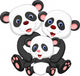 Panda bear family cartoon Wall Decal