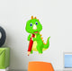 Cute dinosaur cartoon holding red pencil Wall Decal