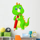 Cute dinosaur cartoon holding red pencil Wall Decal
