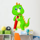 Cute dinosaur cartoon holding red pencil Wall Decal
