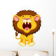Lion cartoon roaring Wall Decal