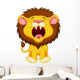 Lion cartoon roaring Wall Decal