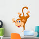 Cute monkey standing in its hand Wall Decal
