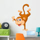Cute monkey standing in its hand Wall Decal