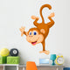 Cute monkey standing in its hand Wall Decal