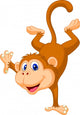 Cute monkey standing in its hand Wall Decal