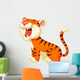 Cute Tiger Cartoon Roaring Wall Decal