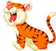 Cute Tiger Cartoon Roaring Wall Decal