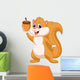 Squirrel cartoon with nut Wall Decal