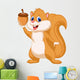 Squirrel cartoon with nut Wall Decal