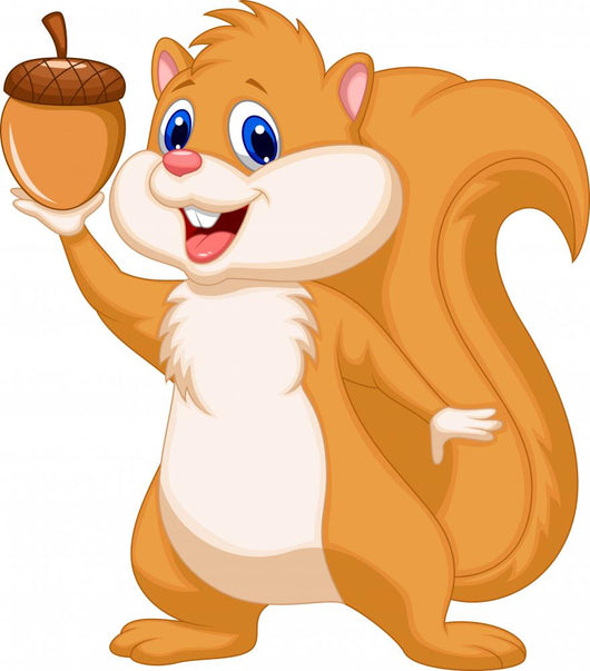 Squirrel cartoon with nut Wall Decal